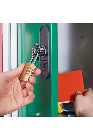 Yale Y150b/30/125/1 Şifreli Pirinç Asma Kilit, Standart Koruma, Çelik Halka, 3 Haneli Şifre, Sarı