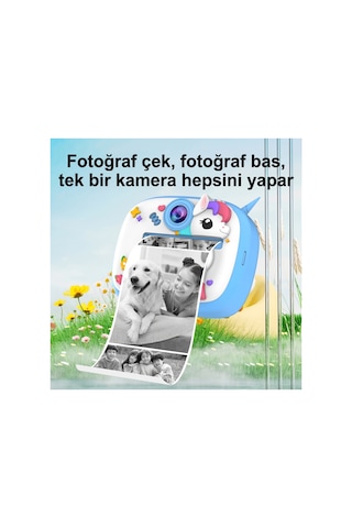 Çocuk Fotoğraf Makinesi - Şipşak Termal Yazıcılı, 1080p Hd Çift Kameralı Dijital Çocuk Kamerası