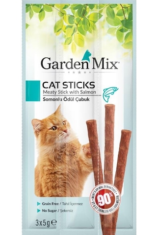 Garden Mix Somonlu Kedi Stick Ödül Maması 3 x 5 G Garden Mix Somonlu Kedi Stick Ödül Maması 3 x 5 G