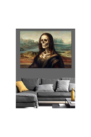 İskelet Yapılı Mona Lisa Tablosu Yağlı Boya Dokulu Kanvas Tablo Canvas Tablosu