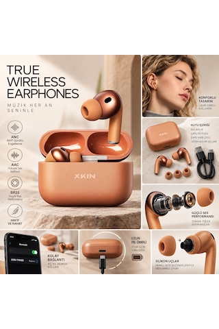 Xiaomi Poco F5 / Poco F5 Pro / Poco X5 Pro Uyumlu Tws85 Bluetooth Kablosuz Kulaklık Anc Özellikli Silikon Uçlu Şarj Kutulu Stereo Kulak İçi Kulaklık