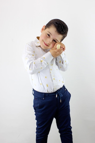 Doctor Junior Erkek Çocuk Katlanır Kollu Slim Fit Gömlek Sarı Sarı