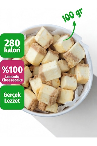 Freeze Dried Limonlu Cheesecake Kurutulmuş Çıtır Cheesecake Küpleri, Tatlı Küpleri Atıştırmalık - 100 Gr
