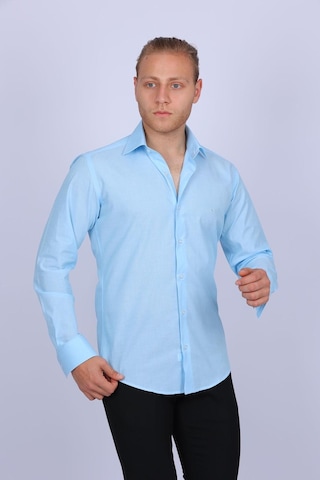 Evente Slim Fit Mavi Filafil Erkek Gömlek Slm-5088-eve