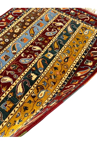 El Dokuma Sıfır Sivas Şal Halısı 123x187 Kök Boya %100 Yün Renkli Halı