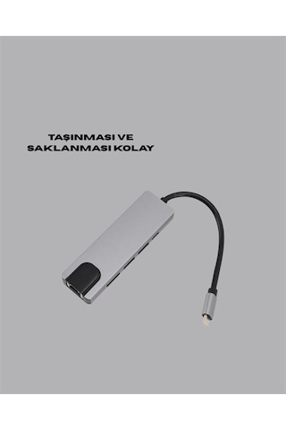 Northcity 8 İn 1 Hub Şarj, Veri, Video Ve Ağ Çözümü 4k Hdmı, Usb 3.0, Rj45