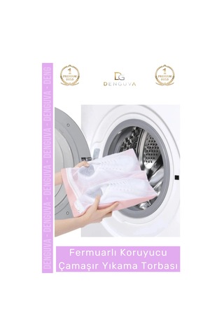 Özel Üretim Premium Koruyucu Fermuarlı Leke Çıkartıcı Ayakkabı Çamaşır Yıkama Torbası Filesi - 2 Ade Çok Renkli