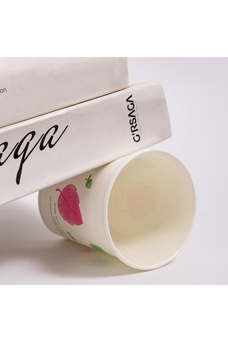 Cbtx 250 Ml Tek Kullanımlık Kağıt Bardak Kalınlaşmış Odun Hamuru Su Bardağı Kırmızı Yaprak