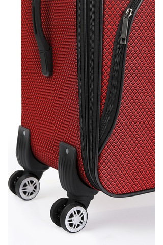 Oleets 8 Tekerli Su Geçirmez Kumaş Büyük Boy Valiz Bordo