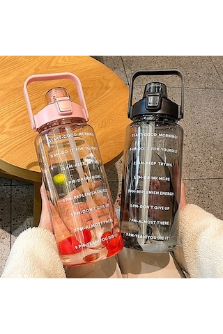Büyük Kapasiteli Sızdırmaz Taşınabilir Su Şişesi 2000 Ml - Siyah