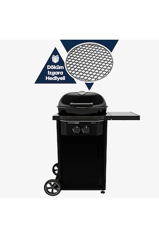 Davos 570g Pro Yeni Nesil Siyah Barbekü - Döküm Izgara Dahil