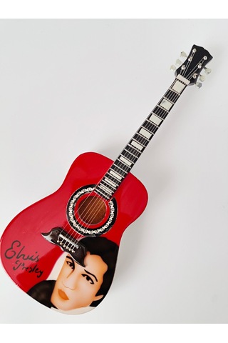 El Yapımı 1/4 Ölçek Minyatür Elektro Akustik Gitar Elvis