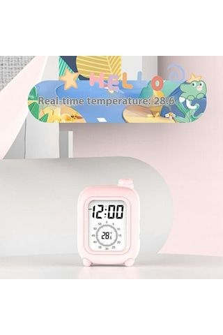 Mini Bavul Şeklinde Şarj Edilebilir Görsel Zamanlayıcı Saat Çalışma, İş, Öz Disiplin, Zaman Yönetimi Aracı - Pembe Pembe