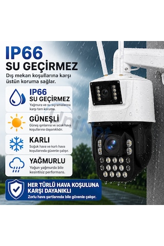 Uninet 42x Optik Zoom 8mp Çift Lensli Wifi Ptz Güvenlik Kamerası Gece Görüşü Ve 355 Dönebilen Ip Kamera