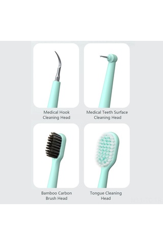 Skycity Ultrasonic Diş Temizleyici: Taş Ve Plak Kaldırıcı, 4 Değiştirilebilir Uç Fırçalama, Dil Temizleme , Ipx6 Su Geçirmez, Siyah Renk