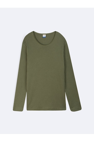 Ltb Uzun Kollu Fitilli Triko Yeşil Sweatshırt Çok Renkli 2XL