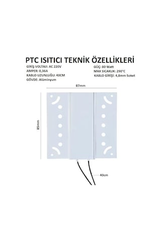 220v 80w Ptc Plate Isıtıcı