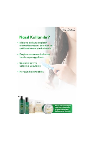 Thelifeco Hairfood Değerli Yağlar Serisi Durulanmayan Doğal Saç Bakım Kremi 200 ML