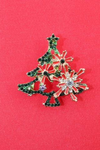 Zirkon Taşlı Cam Ağacı Broş. Yaka İğnesi Çam Ağacı Broş. Kadın Broş, Erkek Broş. Çam Ağacı Broş. Çok Renkli