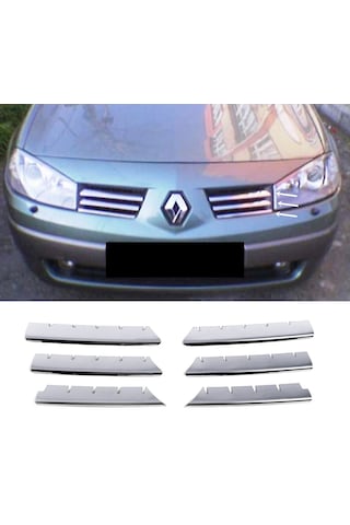 Renault Megane 2 Krom Ön Panjur 6 Parça 2002-2006 Arası P.çelik