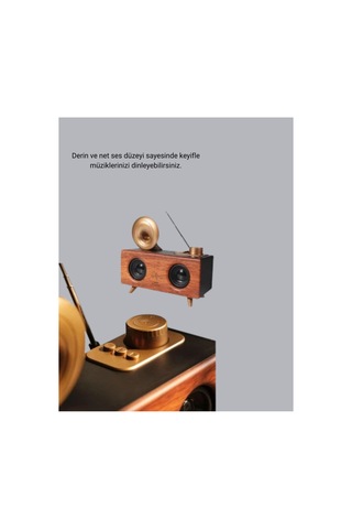 Astraltech Çift Hoparlörlü Retro Bluetooth Speaker 1800mah Bataryalı Aux Usb Sd Kartlı