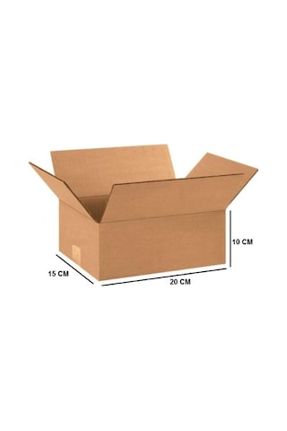 Tek Oluklu Kargo Kolisi 20x15x10 Cm Esmer C Dalga 10 Adet 20 X 15 X 10