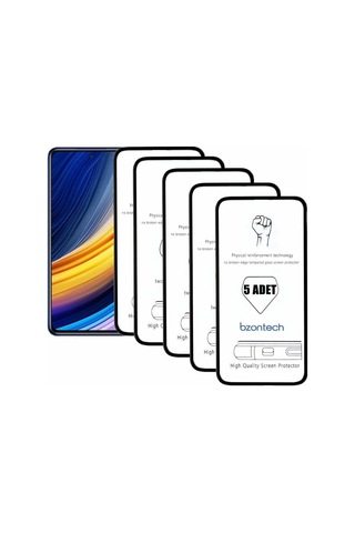 Poco X3 Pro İle Uyumlu Ekran Koruyucu Tam Kaplayan 5li Set