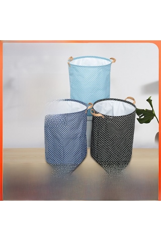 Yifomall Yeşil Nokta Pu Çerçeveli Kolluklu Kumaş Çok Amaçlı Katlanabilir Giyim-oyuncağı Saklama Sepeti Diğer