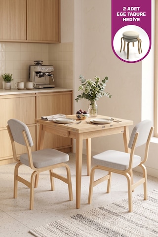 Vilinze Ege Sandalye Avanos Ahşap Mdf Mutfak Masası Takımı - 70x140 Cm Diğer