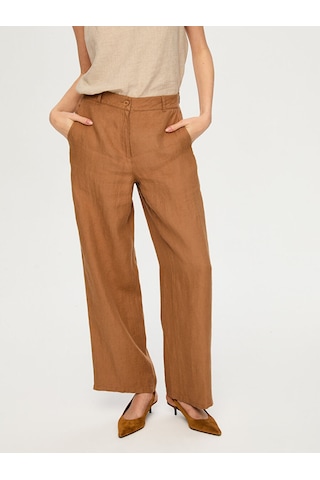 Faik Sönmez Wide Leg Fit %100 Keten Pantolon S26pnt010 Us26pnt01035 Camel