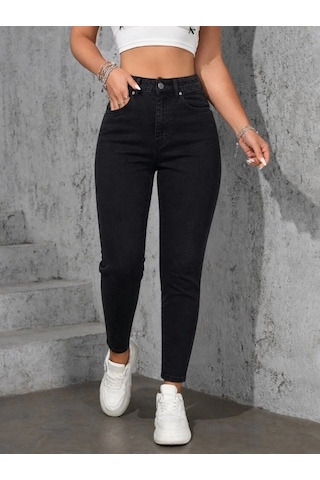 Valensdesign Kadın Dar Paça Kot Pantolon Siyah