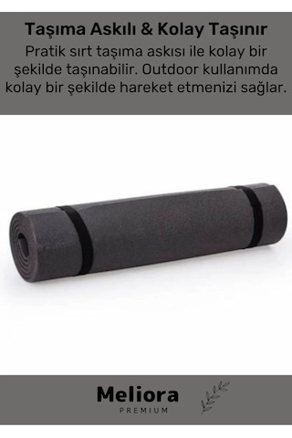 Taşıma Askılı Konfor Modeli Çift Taraflı Kaymaz Yoga Meditasyon Minderi Siyah Mat Çok Renkli