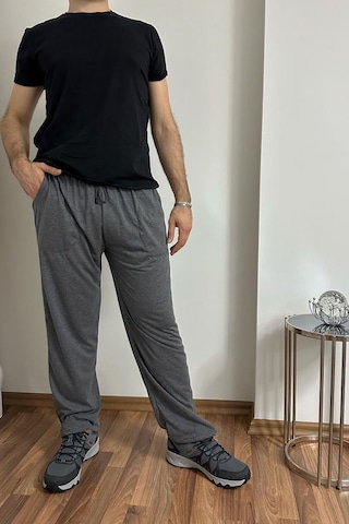 Erkek Pamuklu Cepli İpli Lastikli Bel Pijama Altı Eşofman Antrasit