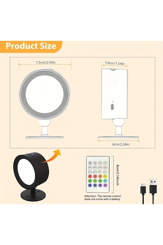 Willowhaven Black- 2 Adet Duvar Lambası, 360 Dönebilir Kablosuz Led, Uzaktan Kumandalı Rgb+2 Renk, Zamanlayıcı, Dimlenebilir, Usb Şarjlı, Dekoratif Aydınlatma