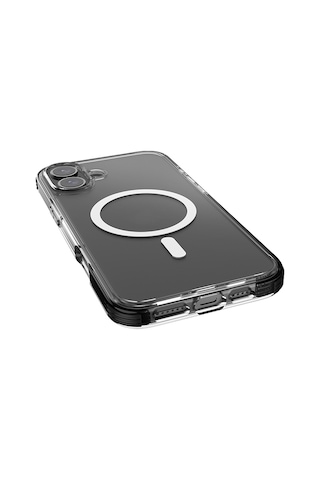 Apple Uyumlu iPhone 16 Plus Kılıf Magsafe Şarj Özellikli Airbag Tasarımlı Raptic Clear Serisi Şeffaf Kapak Siyah