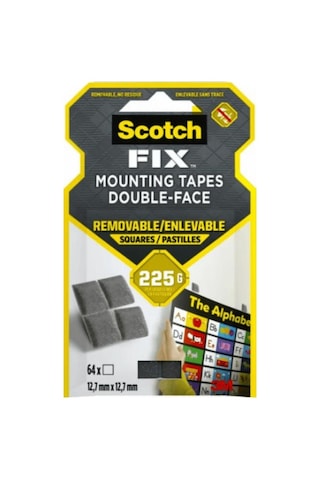 Scotch-fix Çıkarılabilir Çift Taraflı Yapışkan Köpük Kareler 255 Gr 64 Adet 12,7 Mm X 12,7 Mm