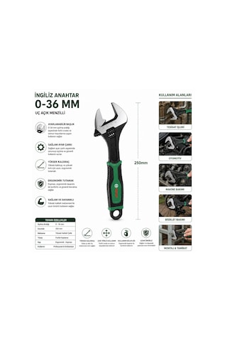 Bosch 1 600 A03 9hp 10" 250 Mm İngiliz Anahtarı - Kurbağacık- 6'li Paket