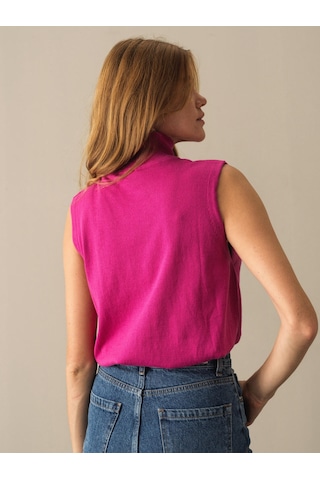 Xint Fuşya Slim Fit Balıkçı Yaka Pamuk Kazak 850830