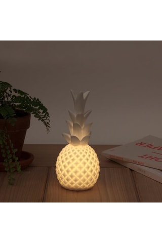 Ananas Şeklinde Desenli Büyük Boy Pilli Masa Ve Gece Lambası 5570 Sarı