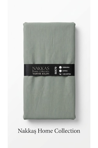 Nakkaş Home Collection 2'li Pamuklu Fermuarlı Yastık Kılıfı Seti - 50x70 Cm Düz Renk Yastık Kılıfı Çağla Yeşili
