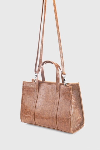 Housebags Kahverengi Deri Görünümlü Çift Askılı Tote Bag 253 Kahverengi