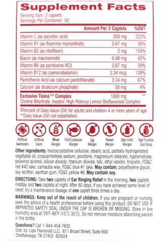 Lıpo-flavonoıd Plus Ear Ringing Choline İnositol 100 Tablet
