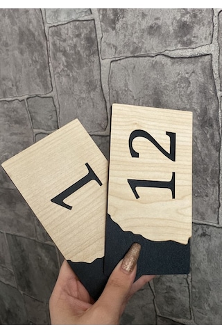 Meşe Serisi 1-12 Arası 12 Adet MDF Kapı Numarası