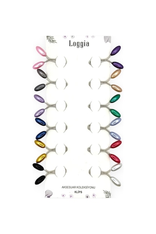 Eşarp Şal Klipsi 12 Adet Arpa Model Karışık Renk Klips - Kadın Tesettür Aksesuar İğne Karışık