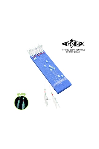 Çinekop Çapari Hazır Takımı - Fishack - On İğneli - Tüylü - Boncuklu - 1 Adet