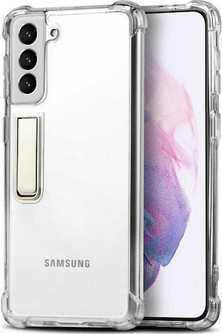 Galaxy S21 Uyumlu Csk Zore Standlı Süper Silikon Kılıf-renksiz
