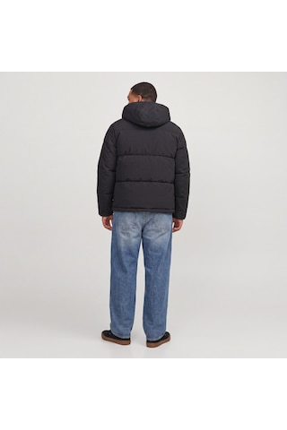 Jack & Jones Büyük Beden Ayarlanabilir Bagcikli Kapüsonlu Puffer Ceket - Galaxy - 12303958 Siyah
