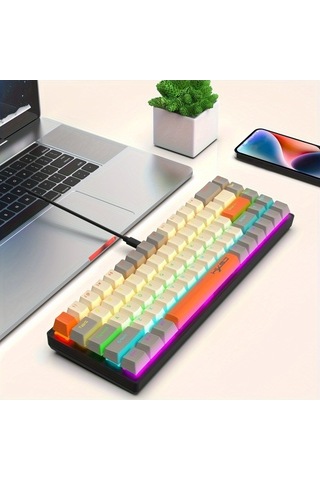 Fastbuy Yeni Mekanik Klavye Mavi Eksen 68 Tuşlu Enjeksiyon Kalıplama Klavye