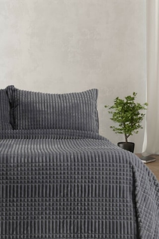 Merinos Modern Line 3 Parça Battaniye Seti - Gri ( Kutulu Çeyizlik ) Gri