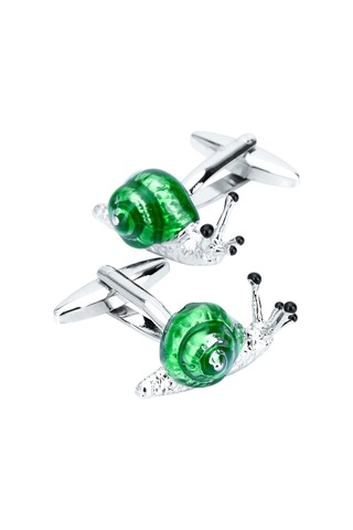 Suntek Narin Yeşil Pirinç Salyangoz Tasarım Kol Düğmeleri 3d Yeşil